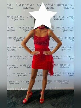 AshleyLauren Red Pearl Cocktail Dress 00